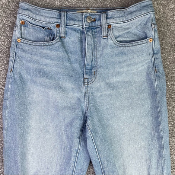 Madewell Jeans Women’s 26 Blue Slim Crop BoyJean High Rise Light Wash Ripped - Picture 3 of 13
